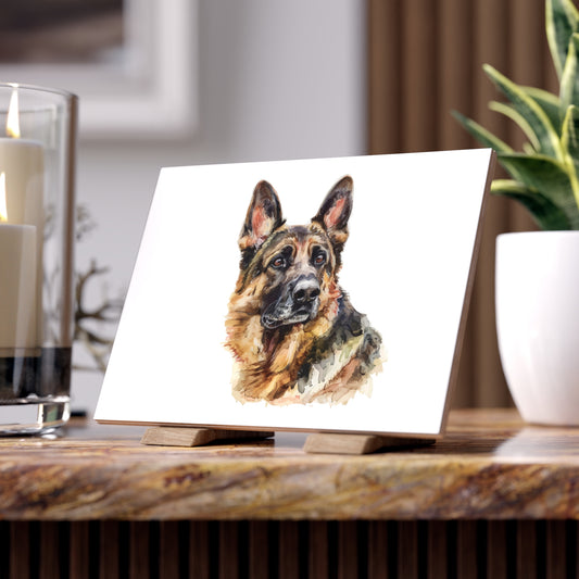 German Shepherd Head Ceramic Photo Tile