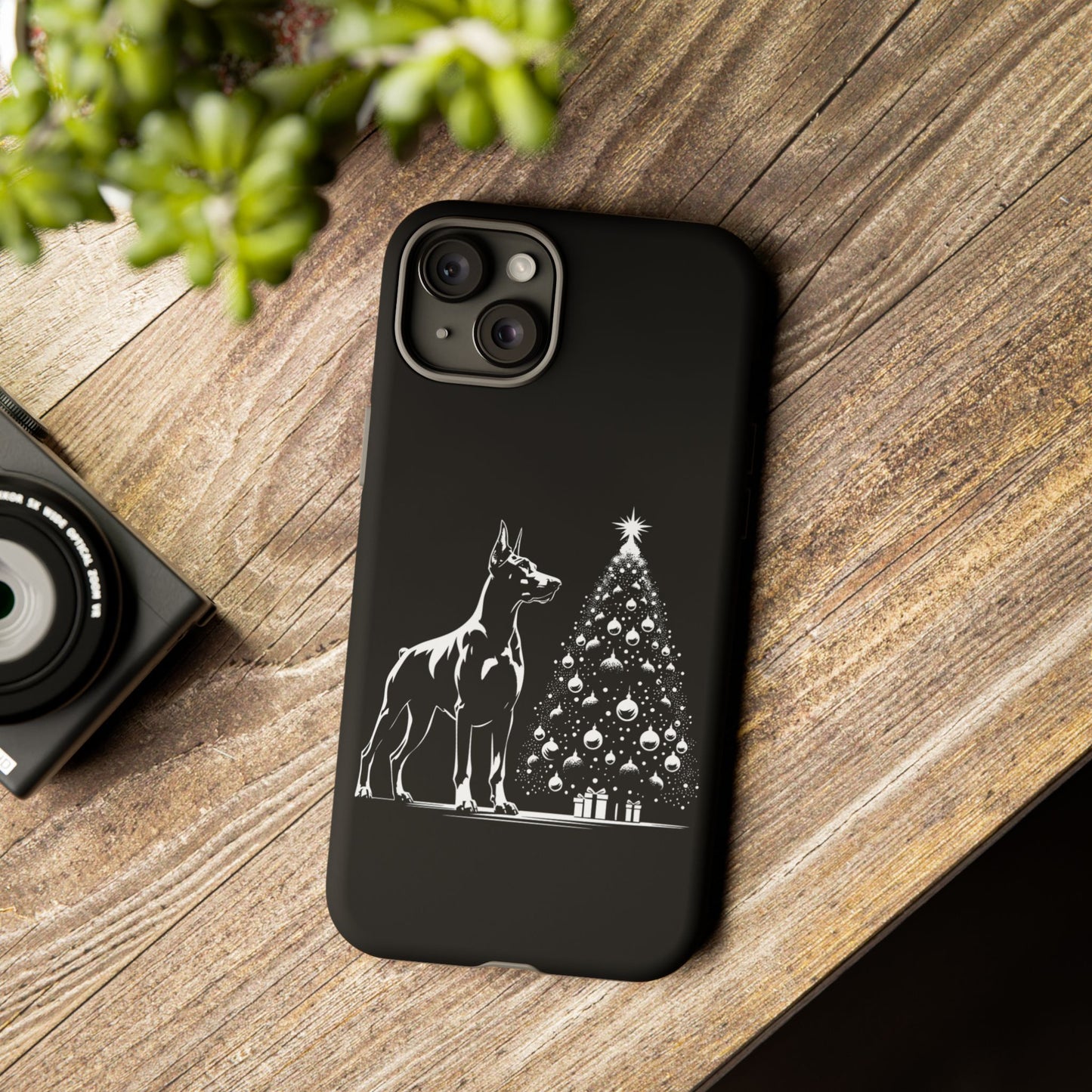 Doberman Christmas Tree iPhone Case