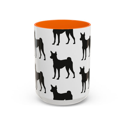 Basenji Silhouette 2-Tone Coffee Mug