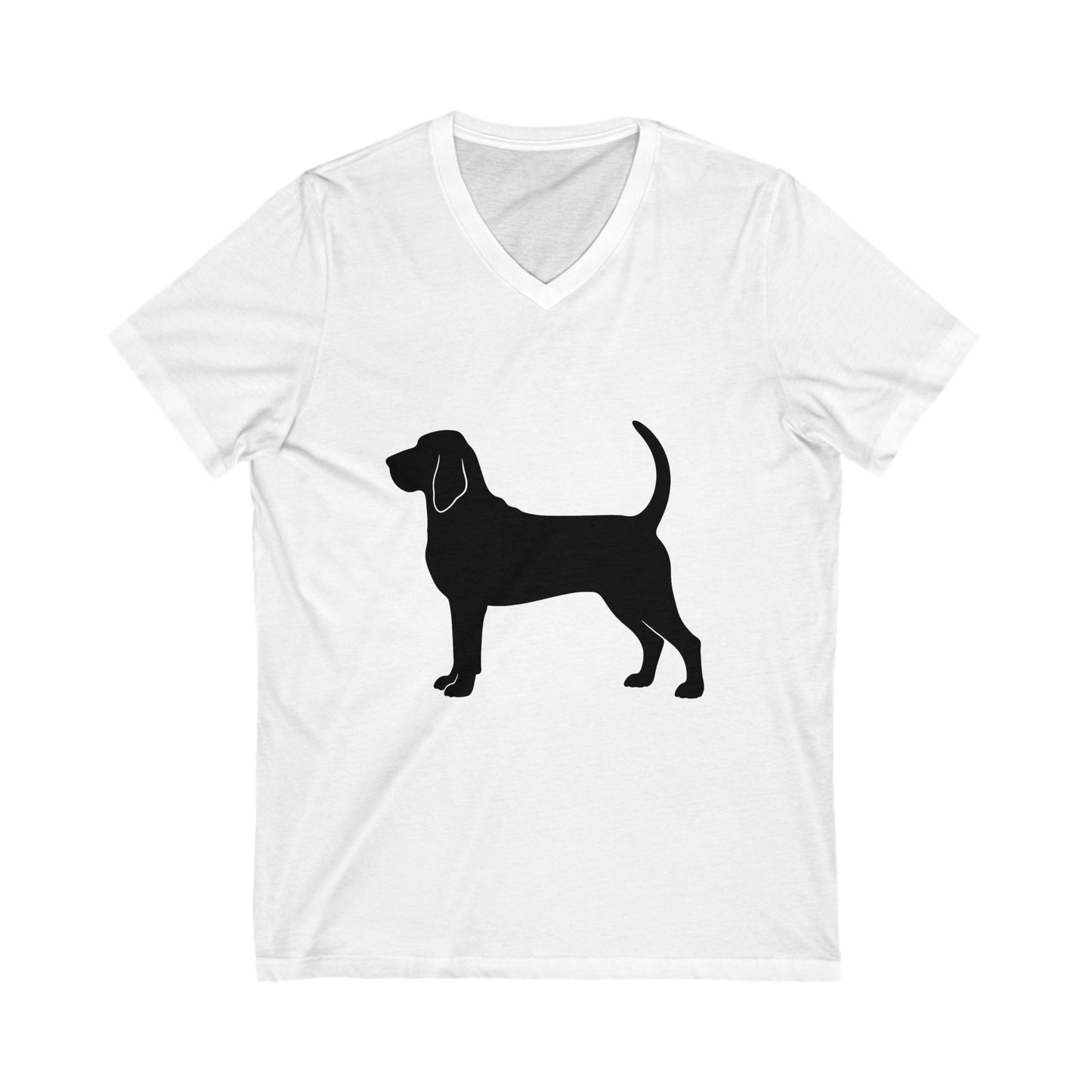 Bloodhound Silhouette Unisex Short Sleeve V-Neck Tee