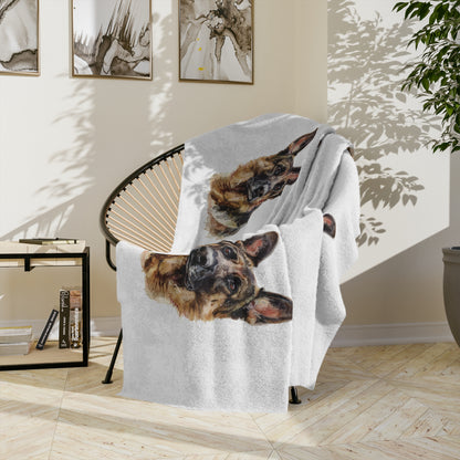 German Shepherd Head Velveteen Microfiber Blanket