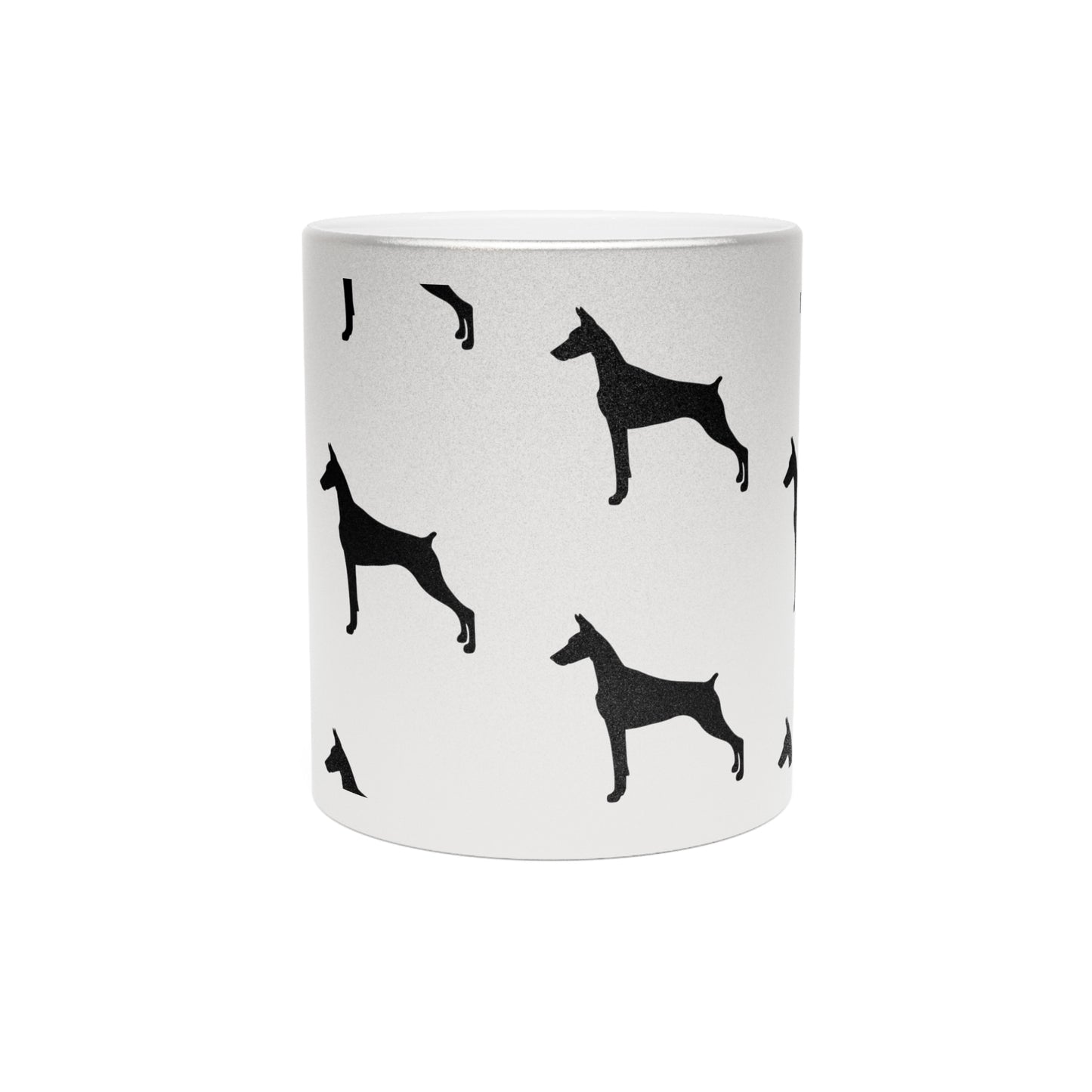 Doberman Silhouette Metallic Coffee Mug