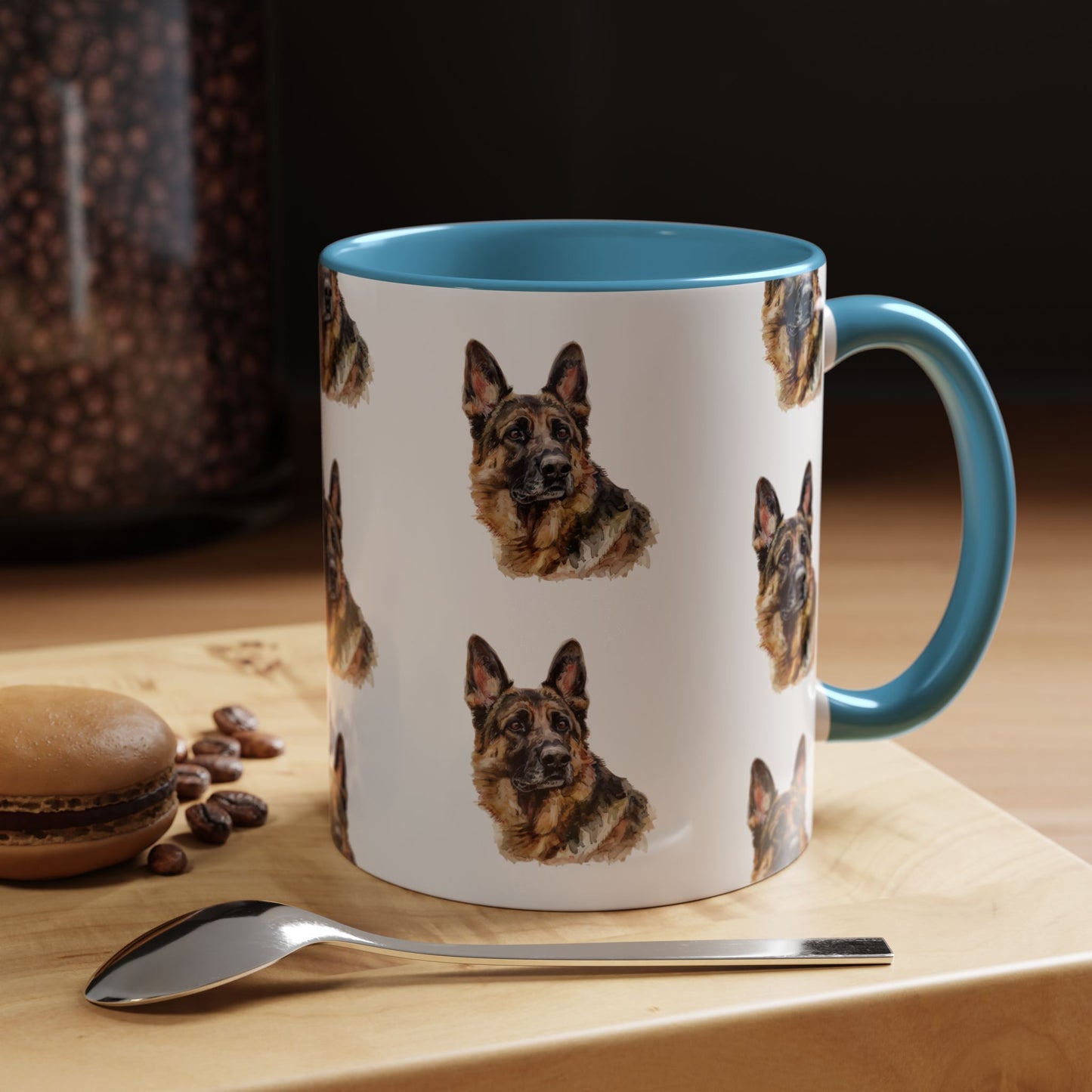 German Shepherd Head 2-Tone Coffee Mug