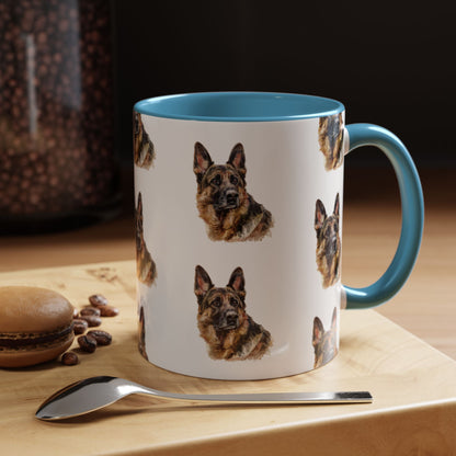 German Shepherd Head 2-Tone Coffee Mug