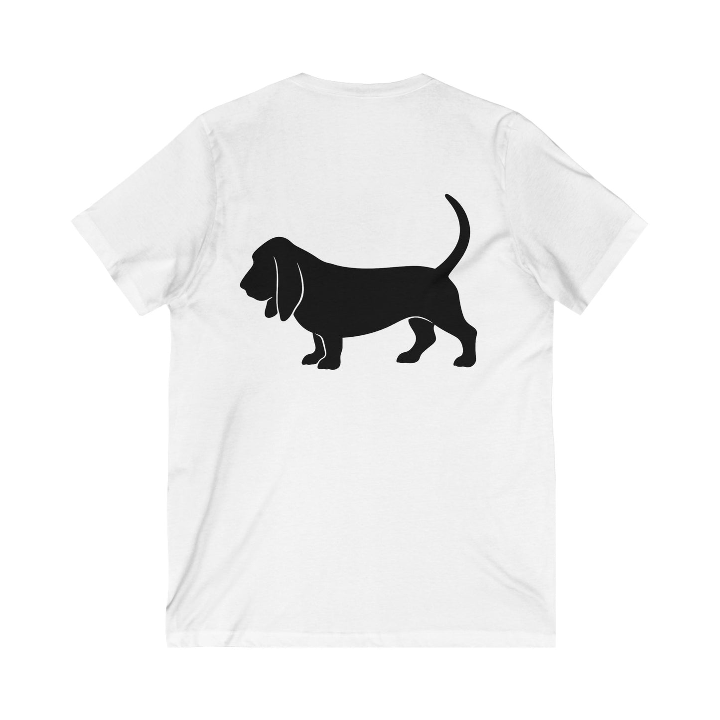Basset Hound Silhouette Unisex Short Sleeve V-Neck Tee