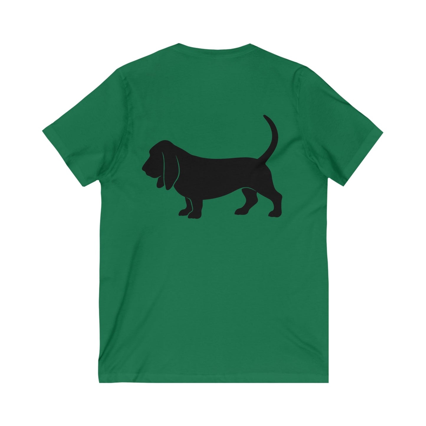 Basset Hound Silhouette Unisex Short Sleeve V-Neck Tee