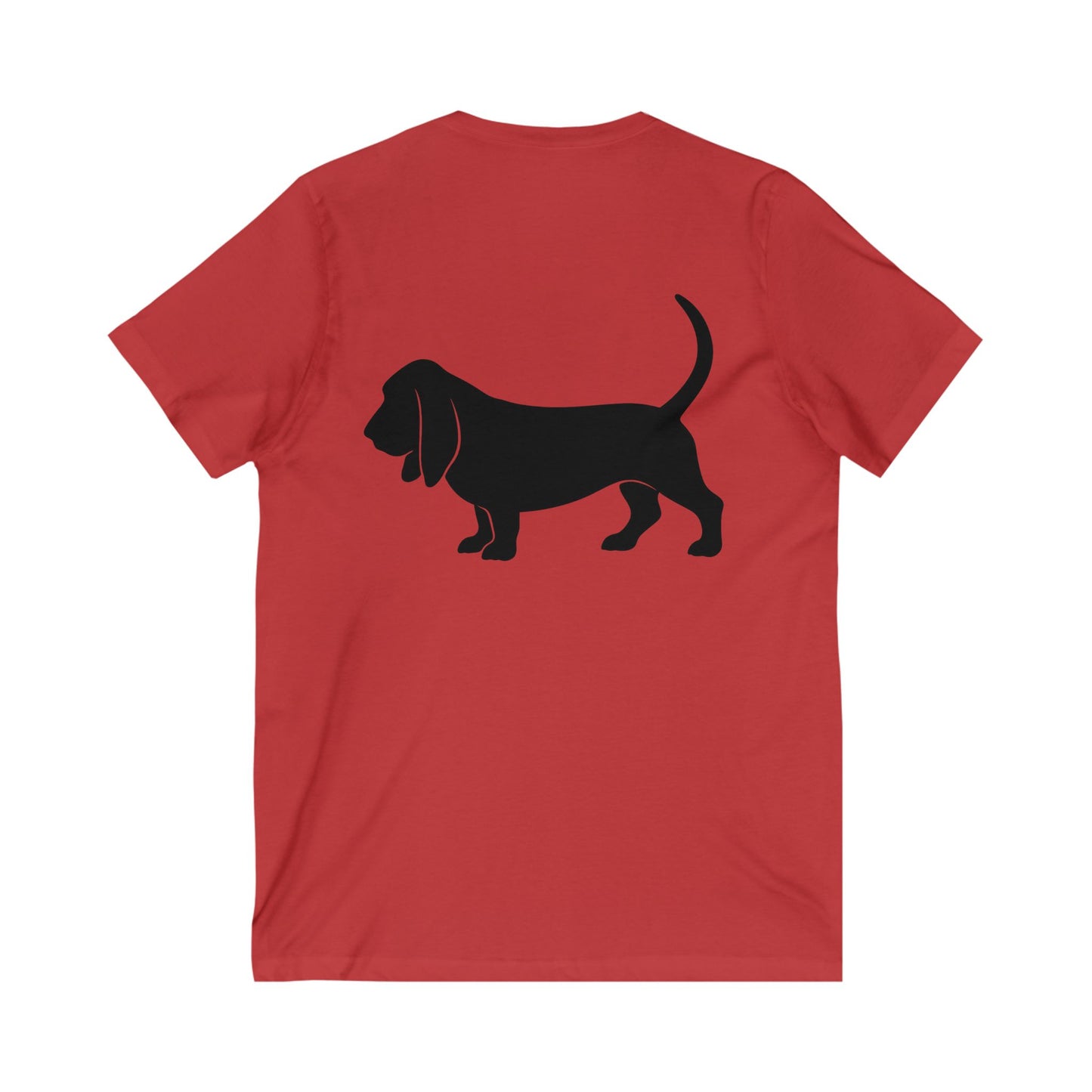 Basset Hound Silhouette Unisex Short Sleeve V-Neck Tee