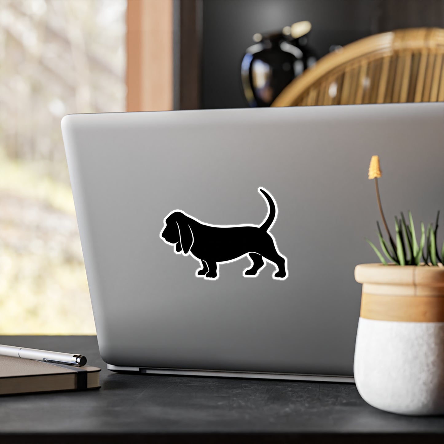 Basset Hound Silhouette Vinyl Decal