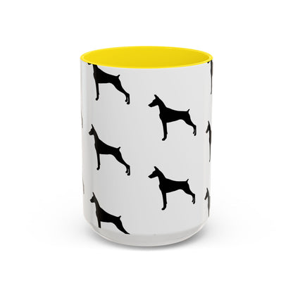 Doberman Silhouette 2-Tone Coffee Mug
