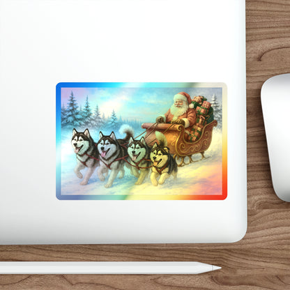 Dashing Through The Snow Holographic Sticker