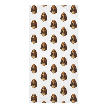 Basset Hound Head Mink-Cotton  Beach Towel