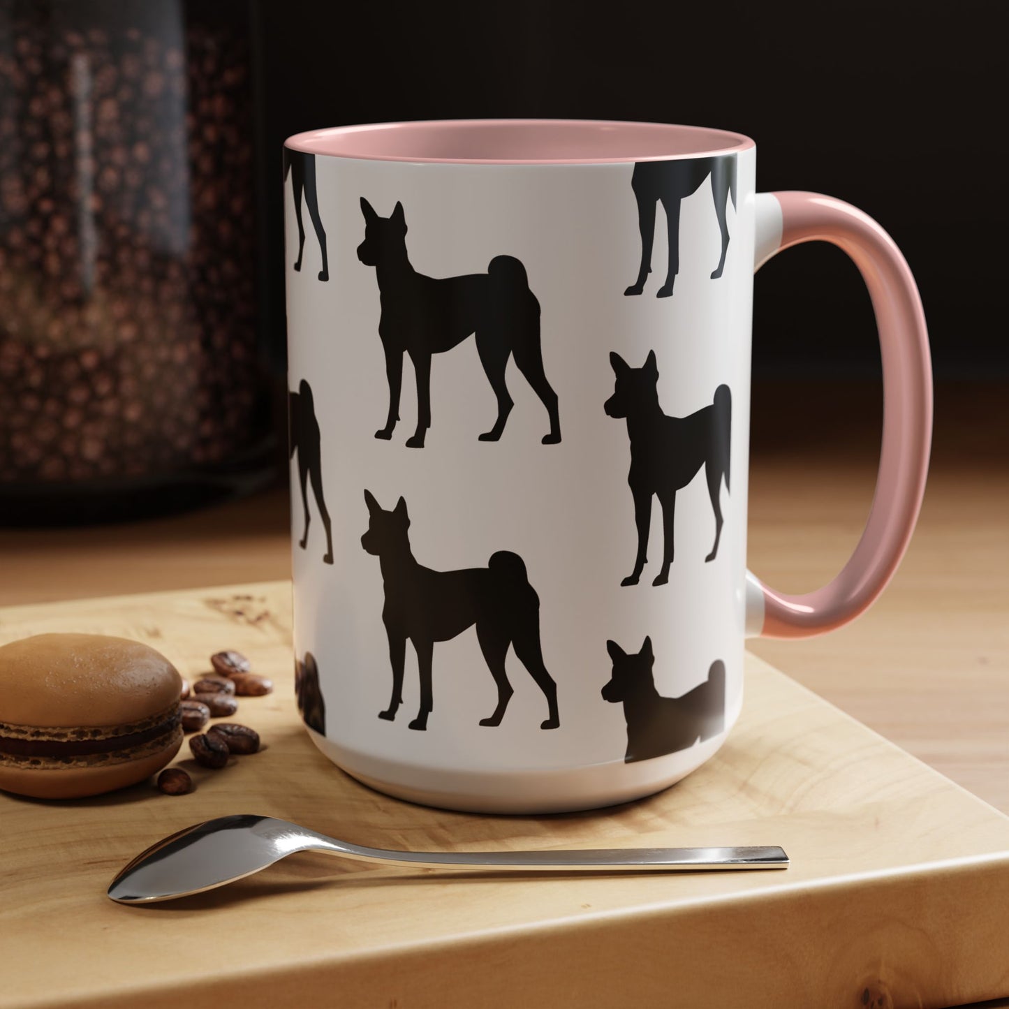Basenji Silhouette 2-Tone Coffee Mug