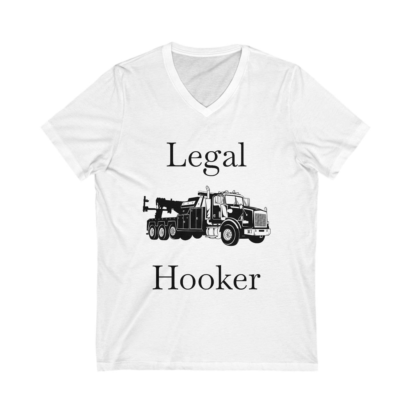 Legal H**ker Heavy Tow Truck Unisex Short Sleeve V-Neck Tee