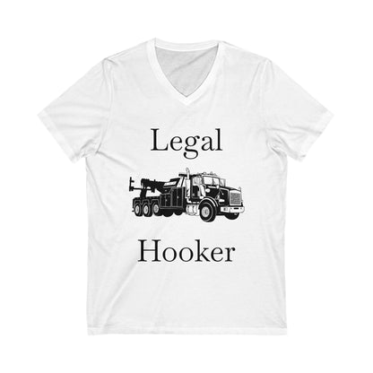 Legal H**ker Heavy Tow Truck Unisex Short Sleeve V-Neck Tee
