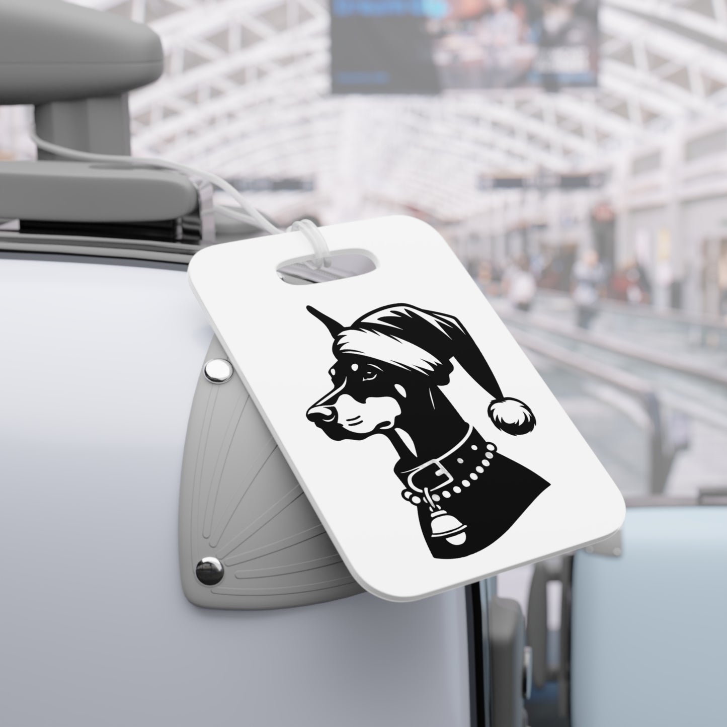 Santa Paws Doberman Luggage Tag