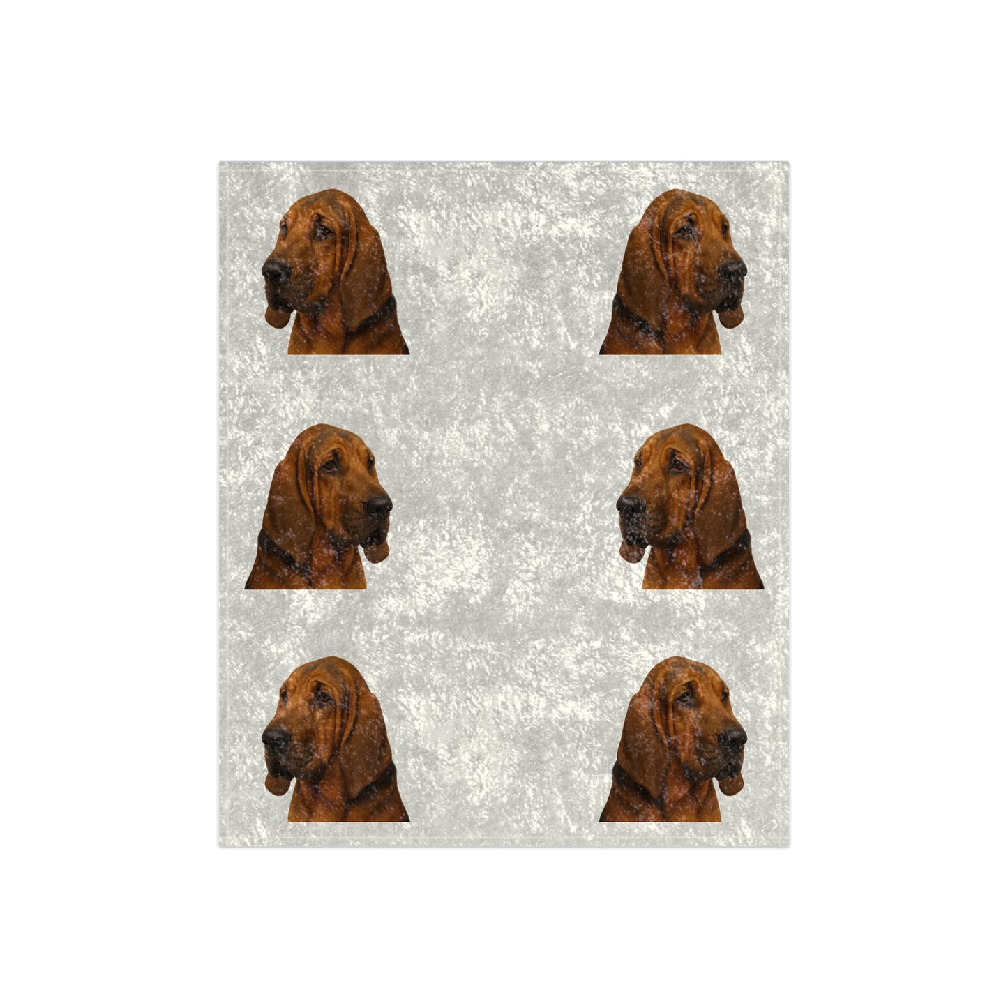 Bloodhound Head Crushed Velvet Blanket