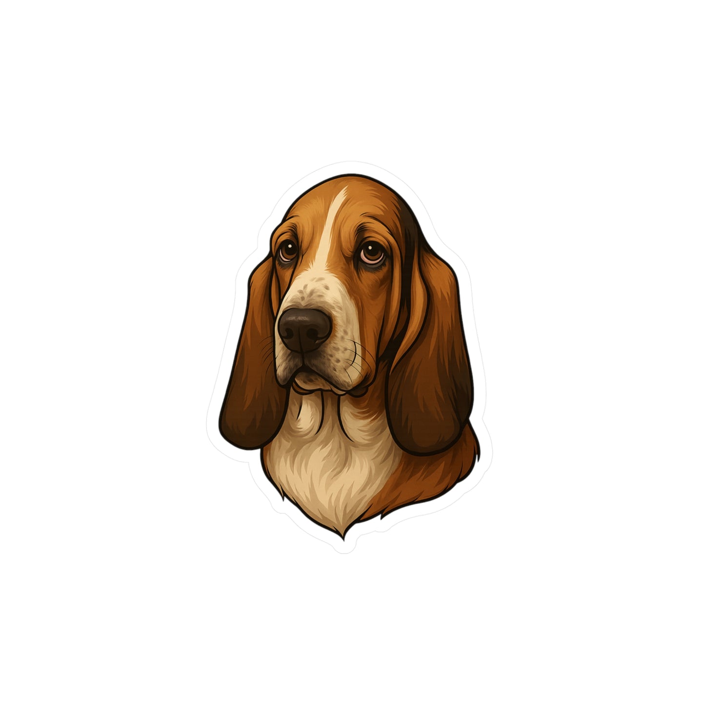 Basset Hound Head Vinyl Decal