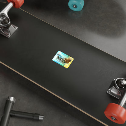 Dashing Through The Snow Holographic Sticker