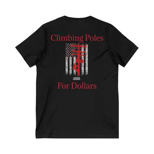 Climbing Poles Unisex Short Sleeve V-Neck Tee