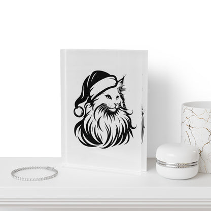 Santa Paws Cat Acrylic Photo Block