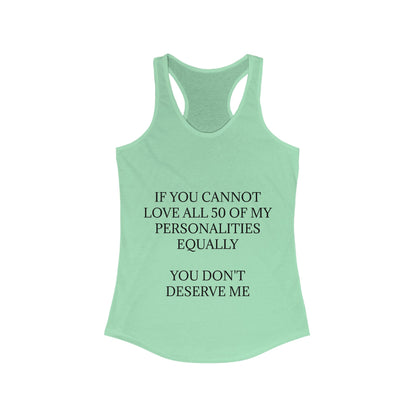 50 Personalities Women's Racerback Tank