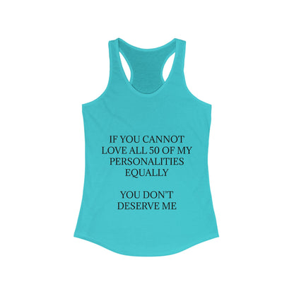 50 Personalities Women's Racerback Tank