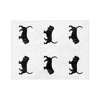 Basset Hound Silhouette Velveteen Microfiber Blanket