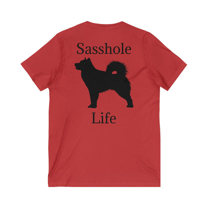 Sasshole Life Unisex Short Sleeve V-Neck Tee