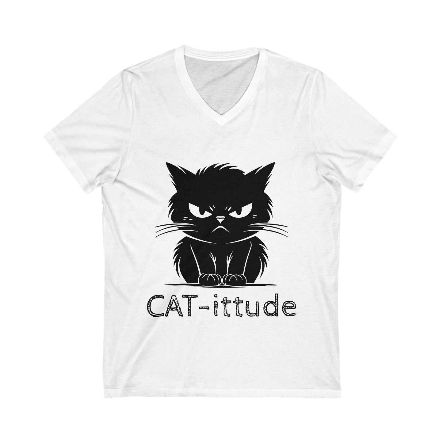 CAT-ittude Unisex Short Sleeve V-Neck Tee