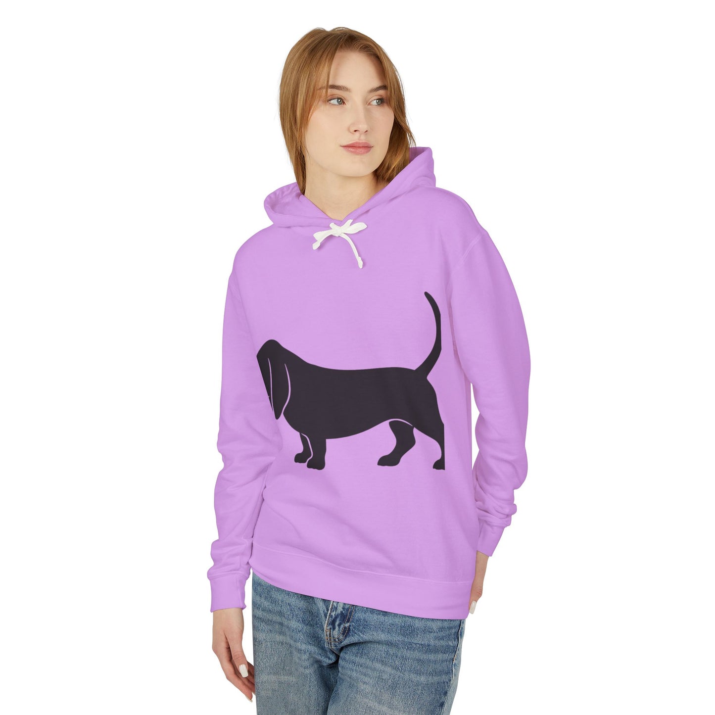 Basset Hound Silhouette Unisex Lightweight Hoodie