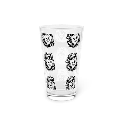 Santa Paws Malamute Drinking Glass