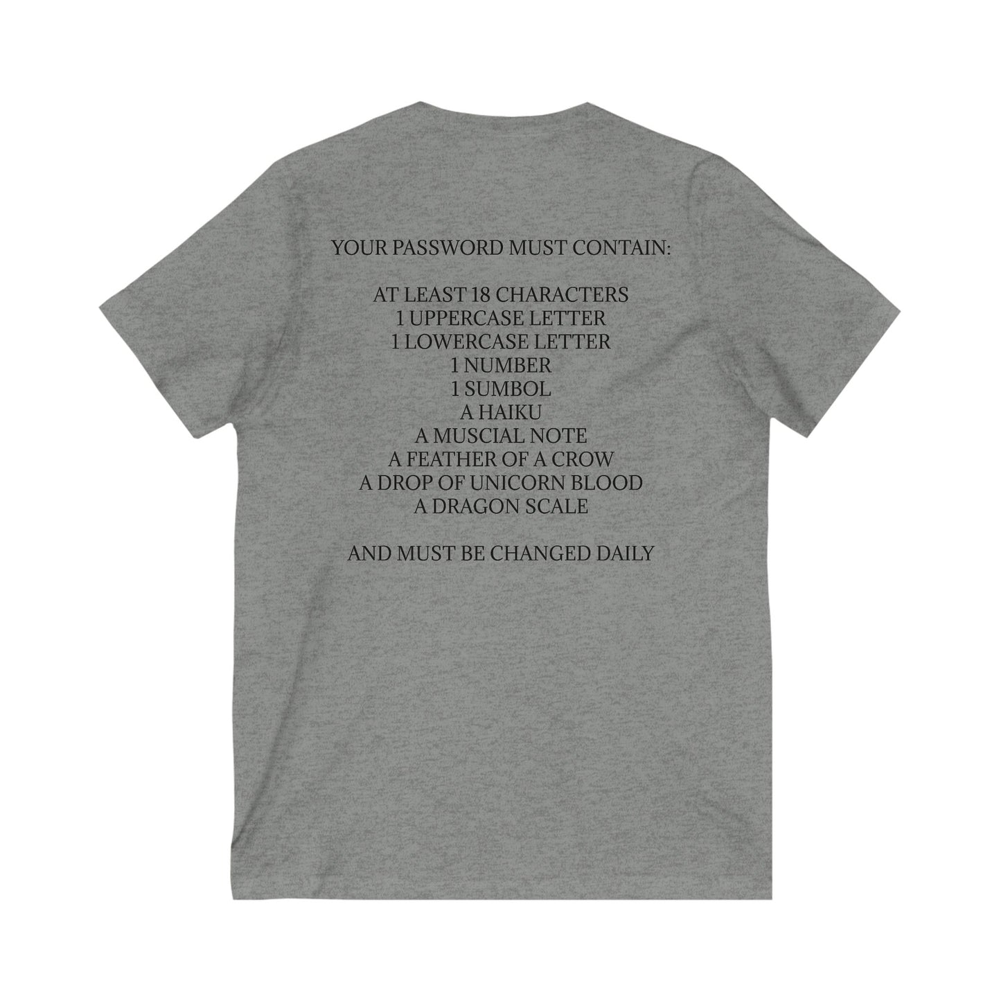 Password Unisex Short Sleeve V-Neck Tee
