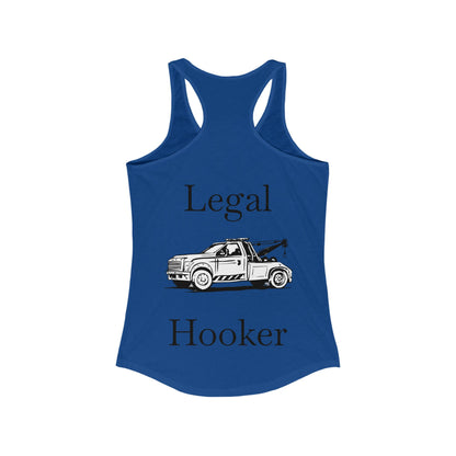 Legal H**ker Wheel Lift Tow Truck Women's Racerback Tank