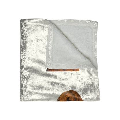 Bloodhound Head Crushed Velvet Blanket