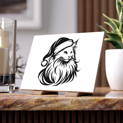 Santa Paws Cat Ceramic Photo Tile
