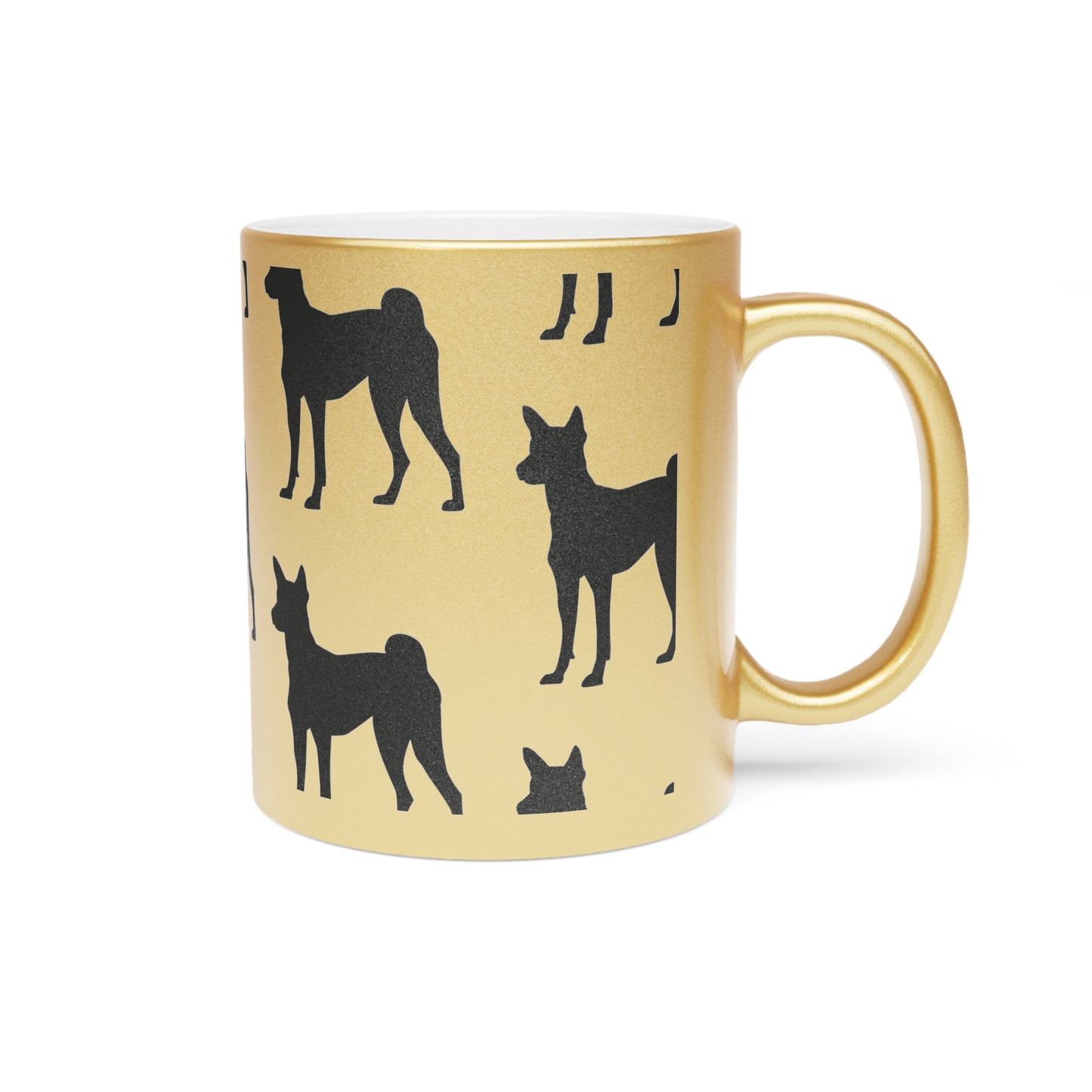 Basenji  Silhouette Metallic Coffee Mug