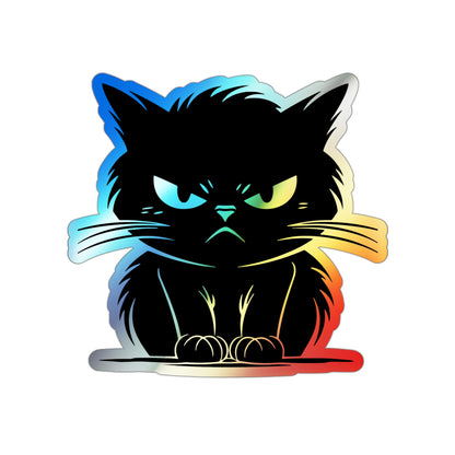 Angry Cat Holographic Sticker