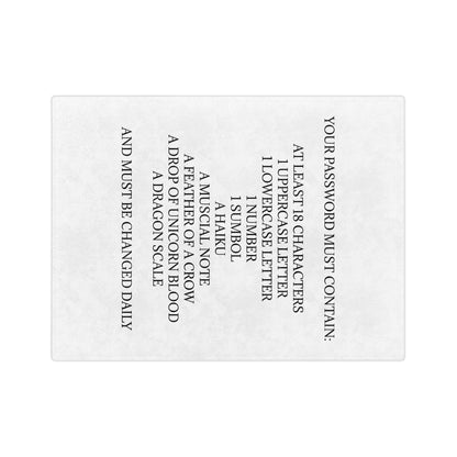 Password Velveteen Microfiber Blanket