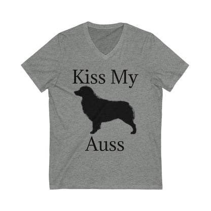 Kiss My Auss Unisex Short Sleeve V-Neck Tee