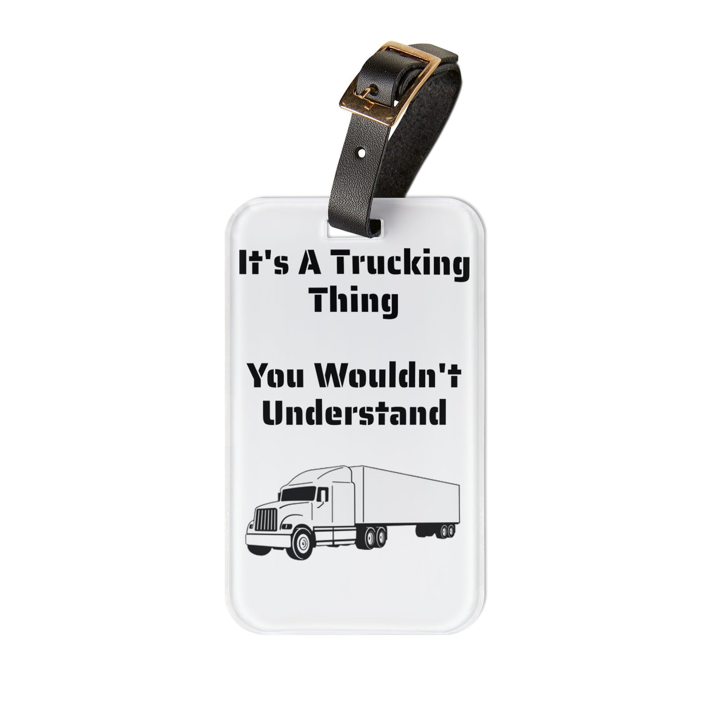 Trucking Thing Leather Strap Luggage Tag
