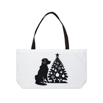 Golden Christmas Tree Weekender Tote Bag
