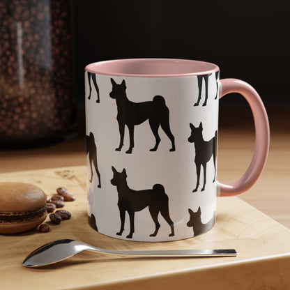 Basenji Silhouette 2-Tone Coffee Mug