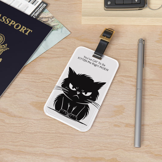 Kitten Me Leather Strap Luggage Tag