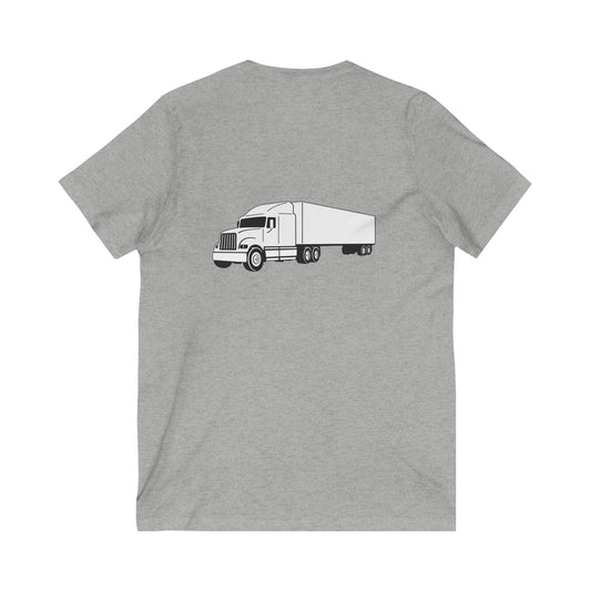 Semi Truck Unisex Short Sleeve V-Neck Tee