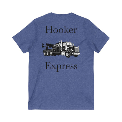 H**ker Express Heavy Tow Truck Unisex Short Sleeve V-Neck Tee