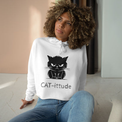 CAT-ittude Women's Crop Hoodie