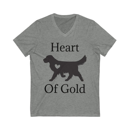Heart Of Gold Unisex Short Sleeve V-Neck Tee