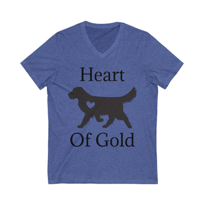 Heart Of Gold Unisex Short Sleeve V-Neck Tee