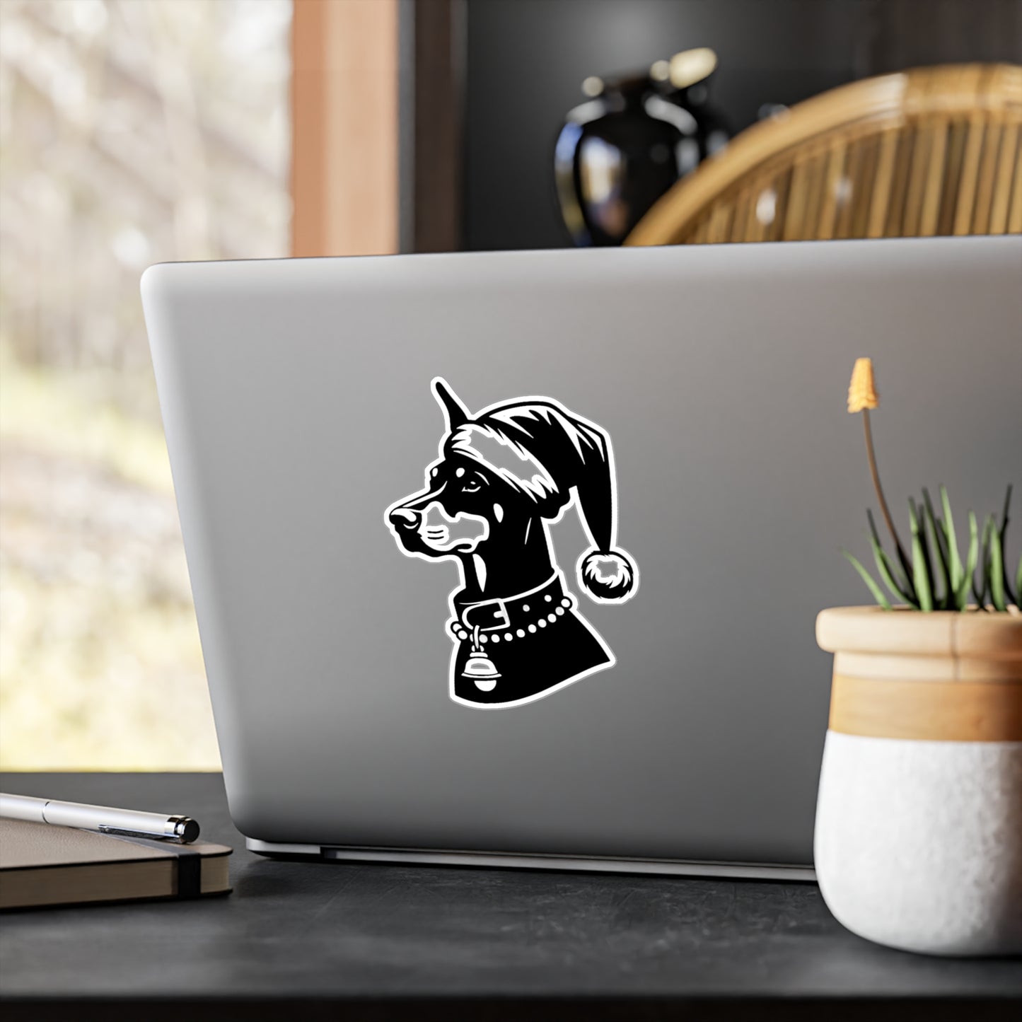 Santa Paws Doberman Vinyl Decal