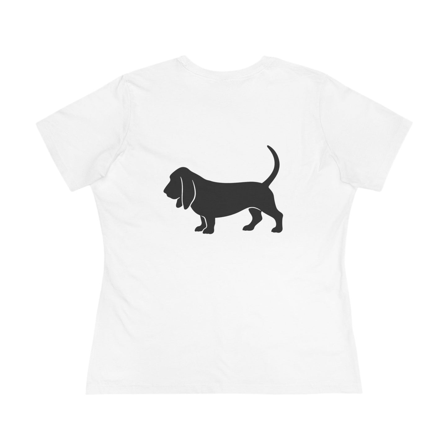 Basset Hound Silhouette Women's Short Sleeve Crewneck Tee